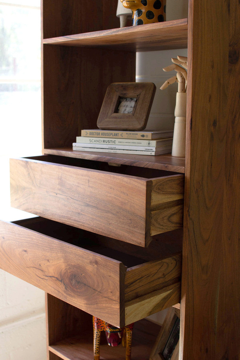 Lockwood Acacia 2-Drawer Bookshelf