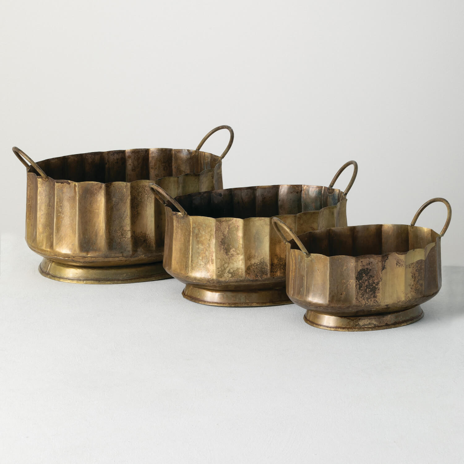 Set of 3 Gold Iron Bowls
