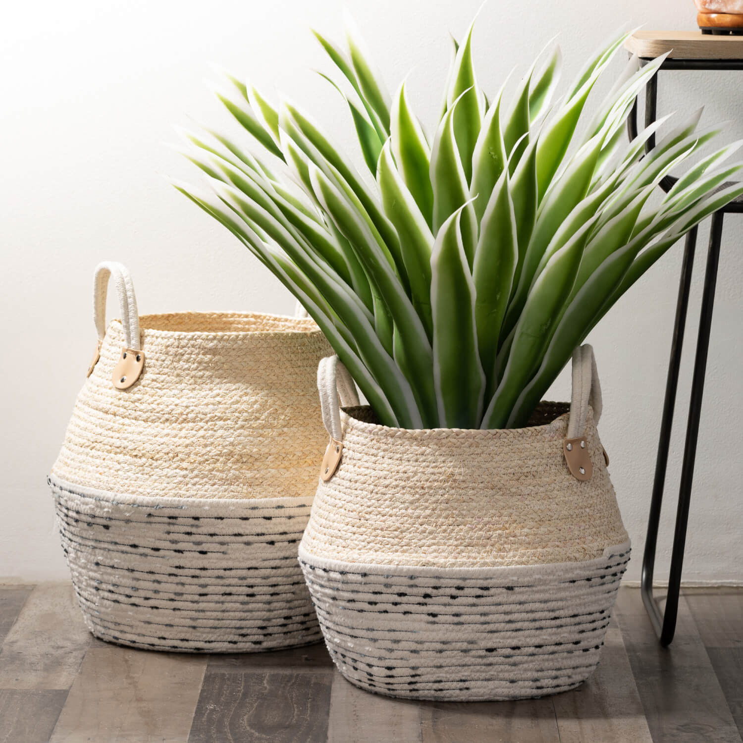 Harmony White Maize Baskets (Set of 2)